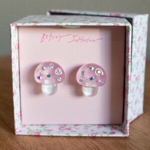 Betsey Johnson Pink‎ Mushroom Earrings